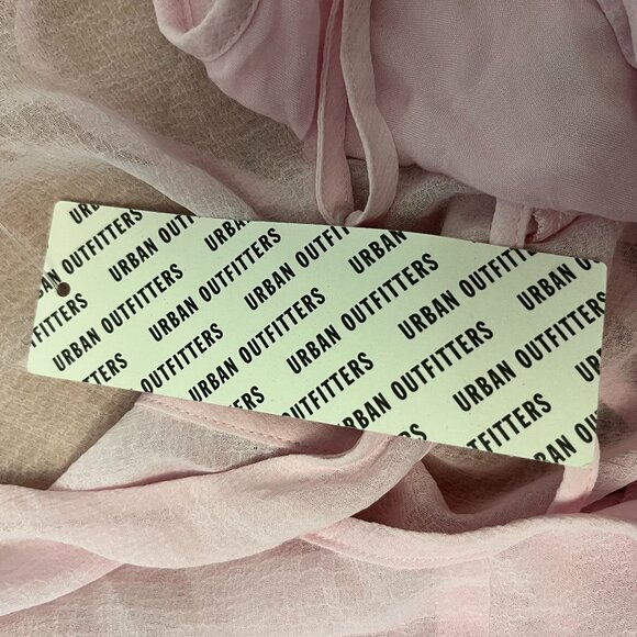 NWT Urban Outfitters Pink Belle Ruffle Wrap Top, Size Small - Picture 11 of 15